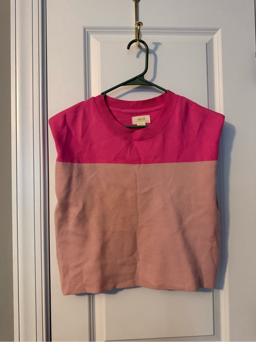 Maeve by Anthropologie Colorblock Sweater Vest Top – Pink & Beige (Size XS)